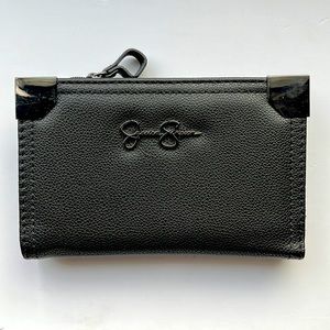 Jessica Simpson black faux leather bifold wallet